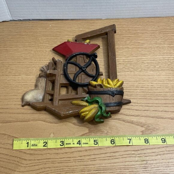 Vintage Homco Apple Cider Press Corn Mill 1978 Metal Wall Hanging Decor Set - Picture 9 of 11